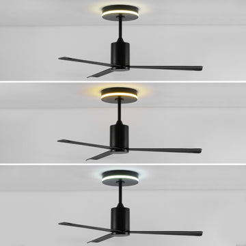 Levi 52" 1-Light Contemporary Minimalist 6-Speed Iron Height Adjustable Integrated LED Ceiling Fan with Remote - JONATHAN Y